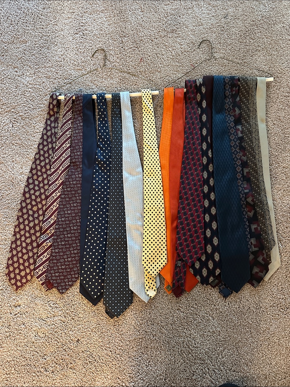 19 Assorted silk designer ties from Armani, Ralph Lauren and Others